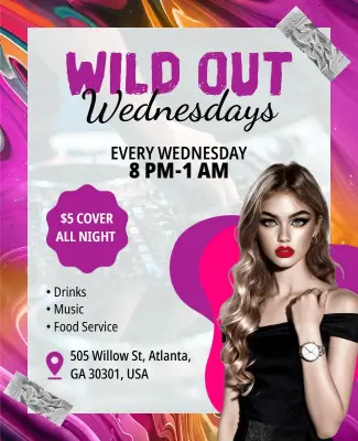 Wild Out Wednesday Party Night Flyer Template