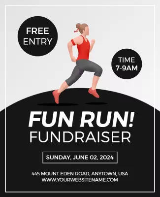 Wild Sand and Cod Gray Fun Run Flyer Template