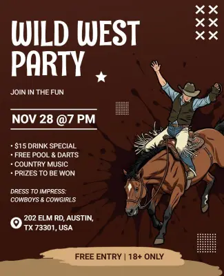 Wild West Party Poster Template