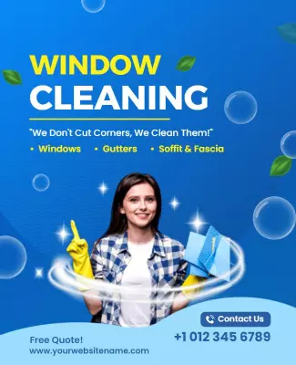 Window and Gutter Cleaning Service Flyer Template