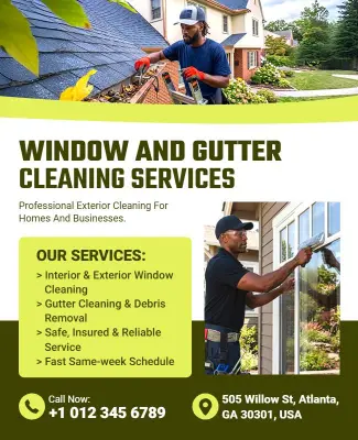 Window and Gutter Cleaning Services Flyer Template