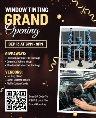Window Tinting Service Grand Opening Flyer Template