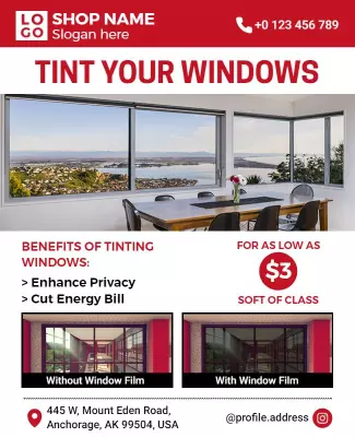 Window Tinting Service Promotional Flyer Template