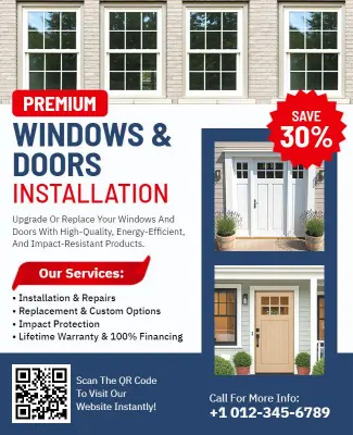 Windows and Doors Installation Service Flyer Template