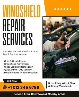 Windshield Repair Services Flyer Template