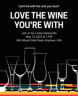 Wine Tasting Event Invitation Flyer Template