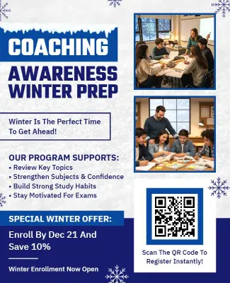 Winter Academic Coaching Awareness Program Flyer Template