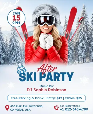 Winter After Ski Party Event Flyer Template