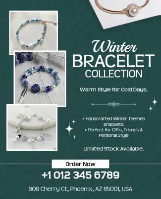 Winter Bracelet Collection Promotional Flyer Template