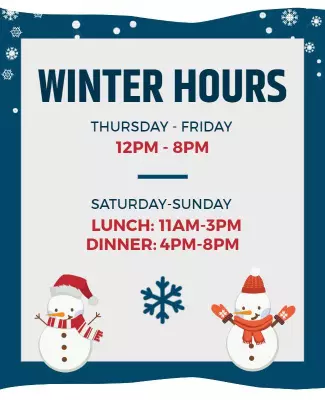 Winter Business Hours Announcement Flyer Template