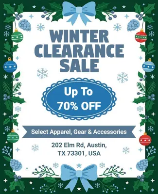 Winter Clearance Sale Promotional Flyer Template