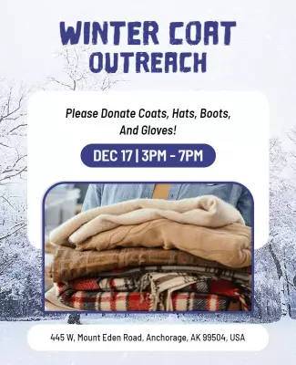 Winter Clothing Donation Outreach Flyer Template
