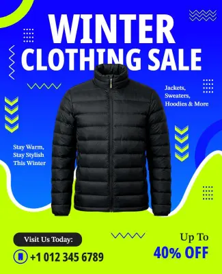 Winter Clothing Sale Discount Poster Template