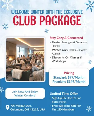 Winter Club Membership Promotion Flyer Template