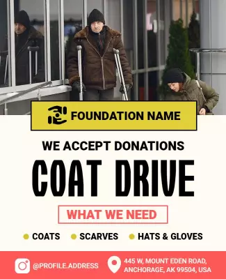 Winter Coat Drive Donation Flyer Template