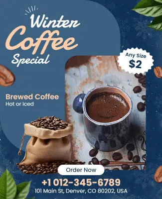 Winter Coffee Special Promotion Flyer Template