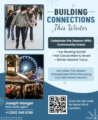 Winter Community Event Real Estate Flyer Template