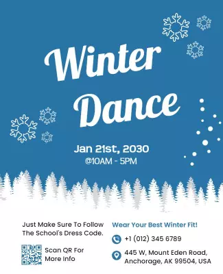 Winter Dance Event Announcement Flyer Template