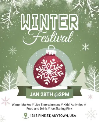 Winter Festival Event Celebration Flyer Template