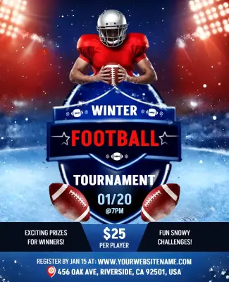 Winter Football Tournament Event Flyer Template
