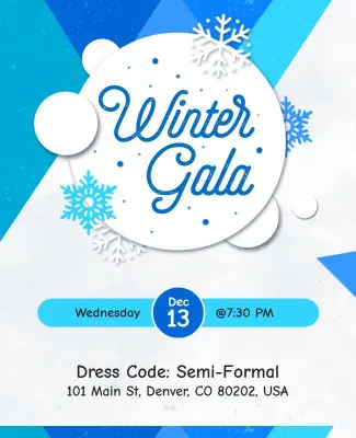 Winter Gala Event Invitation Flyer Template