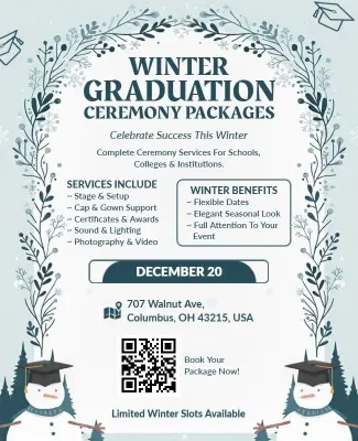 Winter Graduation Ceremony Packages Flyer Template