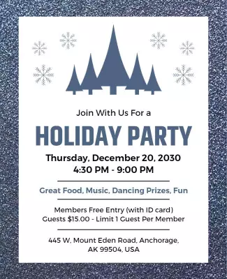 Winter Wonderland Holiday Party Celebration Flyer Template
