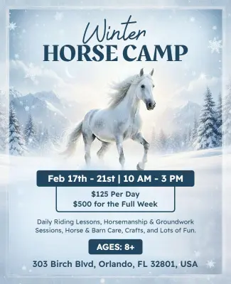 Winter Horse Riding Camp Flyer Template