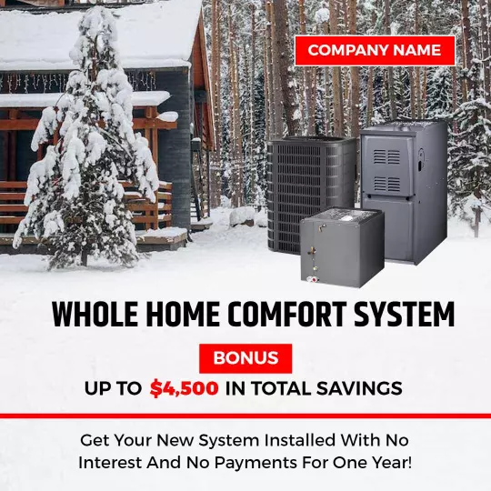 Winter HVAC Solutions for Whole Home Comfort System Ad Template