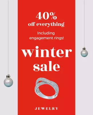 Winter Jewelry Sale Discount Flyer Template