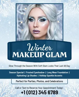 Winter Makeup Glam Promotion Flyer Template