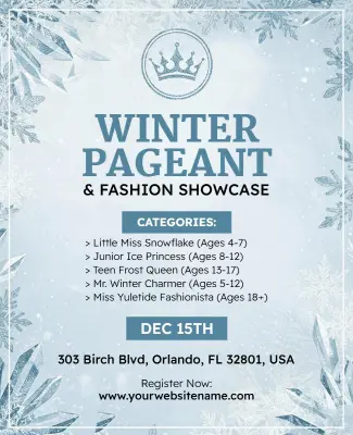 Winter Pageant and Fashion Showcase Flyer Template