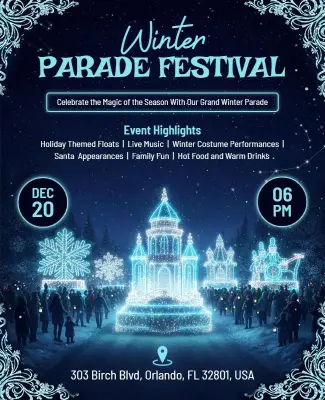 Winter Parade Festival Celebration Flyer Template