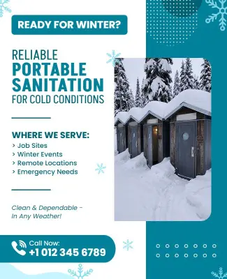 Winter Portable Sanitation Services Flyer Template