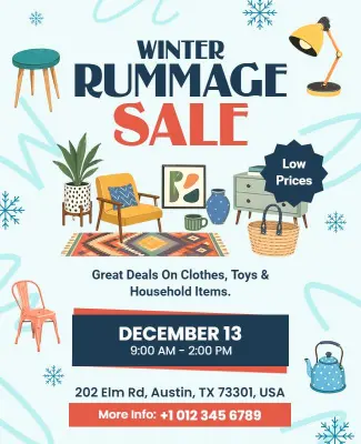 Winter Rummage Sale Event Flyer Template