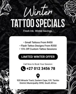Winter Tattoo Specials Promotional Poster Template