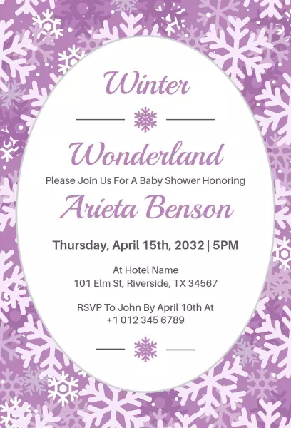 Winter Wonderland Baby Shower Celebration Invitation Template