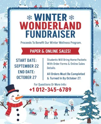Winter Wonderland Fundraiser Event Flyer Template