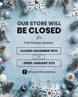 Winter Wonderland Holiday Season Store Closure Poster Template