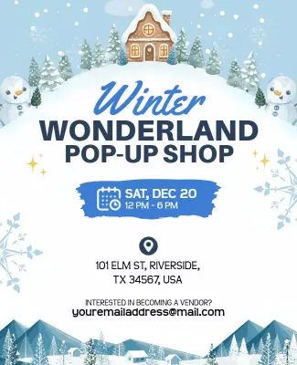 Winter Wonderland Pop-up Shop Flyer Template