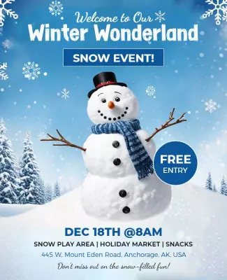 Winter Wonderland Snow Event Flyer Template
