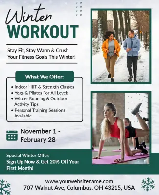 Winter Workout Classes Flyer Template