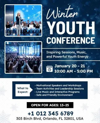 Winter Youth Conference Event Flyer Template