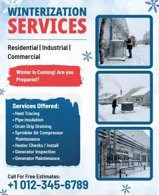 Winterization Services Residential and Commercial Flyer Template