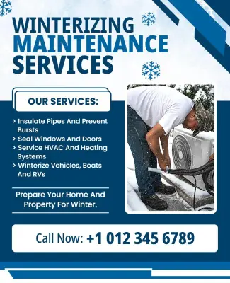 Winterizing Home Maintenance Services Flyer Template