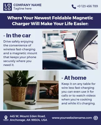 Wireless Magnetic Charger Promotional Flyer Template