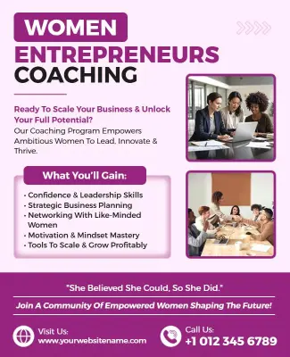 Women Entrepreneurs Coaching Program Flyer Template