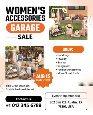 Women's Accessories Garage Sale Flyer Template