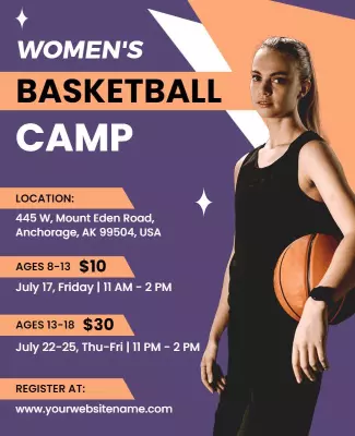 Womens Basketball Camp Event Flyer Template