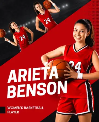 Women's Basketball Player Profile Poster Template